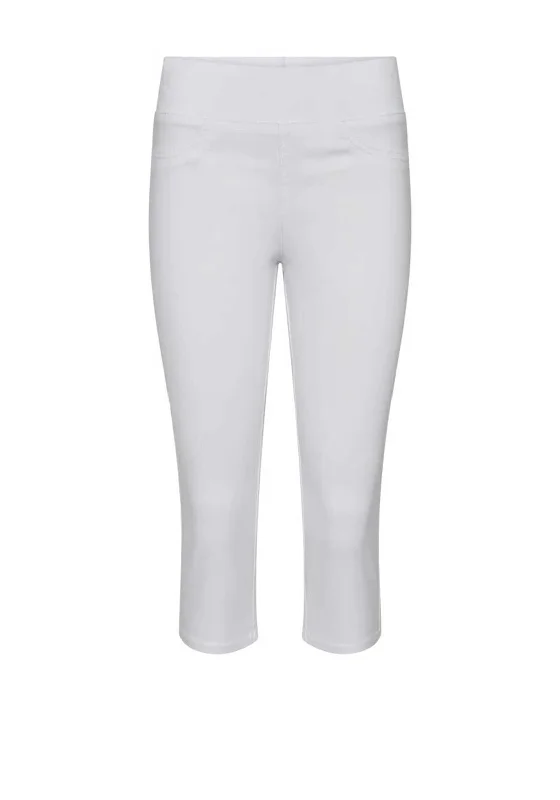 Freequent Shantal Power Capri Trousers, Bright White