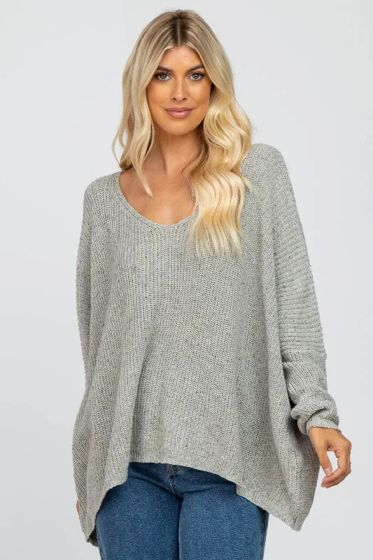 Grey Speckled Oversized Sweater