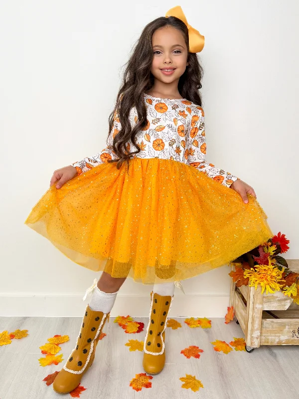 Pumpkin Patch Season Glitter Tutu Dress